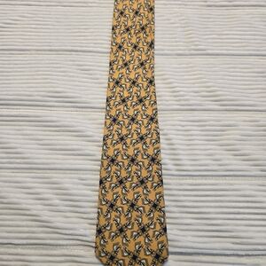 Brooks Brothers Gold and Navy Geometric Tie
